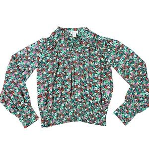 Rachel Zoe Floral Long Sleeve Top - Green and Red